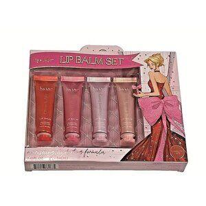 Nicole Miller NY Lip Balm Pink Holiday GiftSet of 4 Nourishing Hydrating Formula